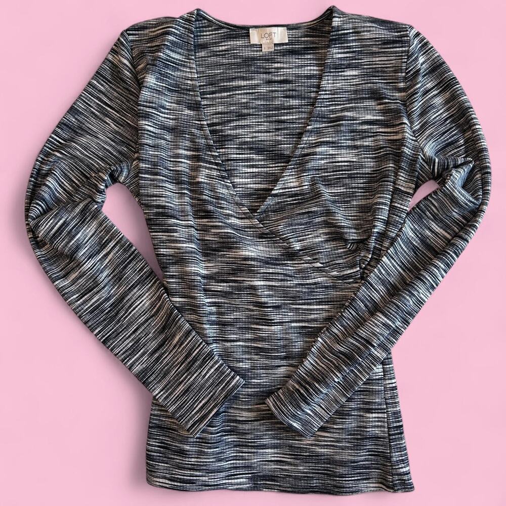 Loft marled wrap front top